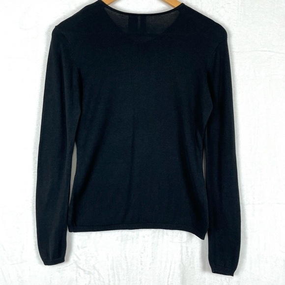 Collection by Cherokee Black Silk & Cotton Blend Lightweight Sweater Size Small - Picture 2 of 7